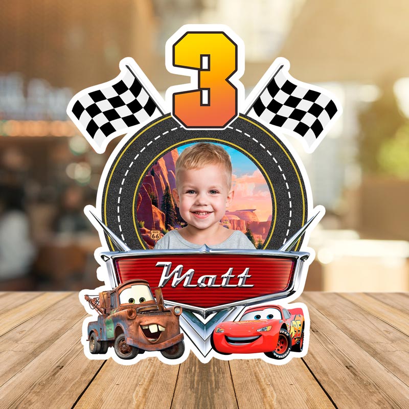 Disney Cars Custom Design with Photo for Cake Toppers o Centerpieces