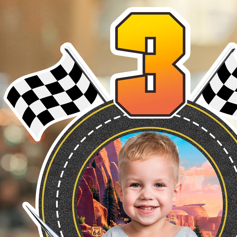 Disney Cars Custom Design with Photo | Lightning McQueen Birthday Decoration - Image 9