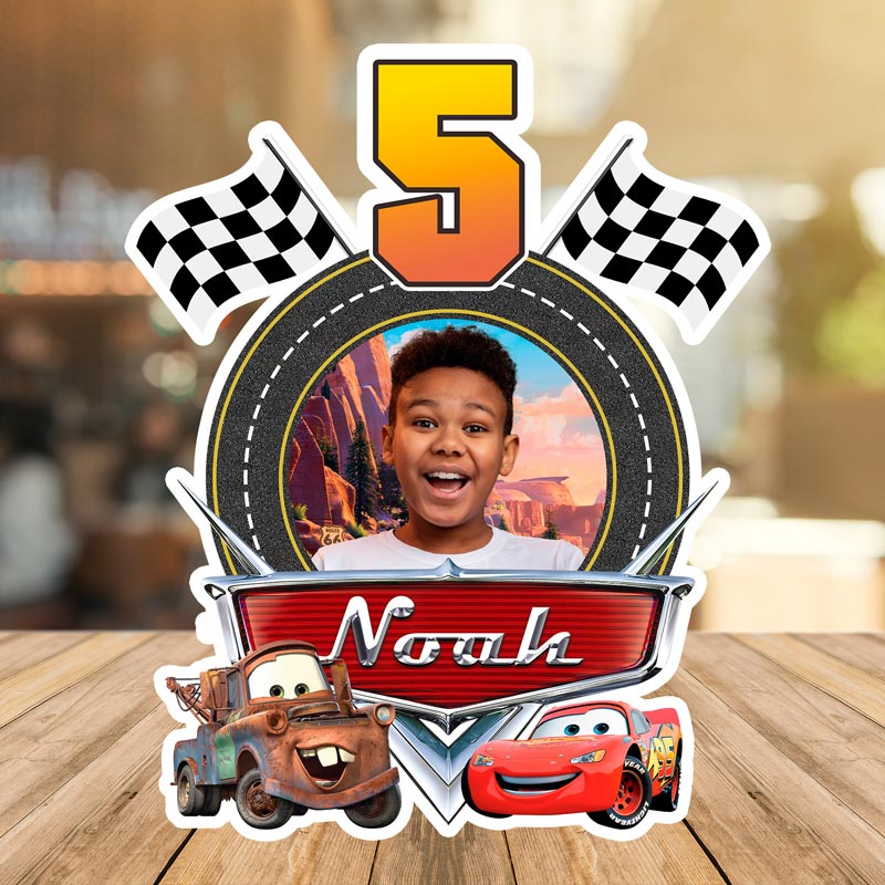 Disney Cars Custom Design with Photo | Lightning McQueen Birthday Decoration - Image 6