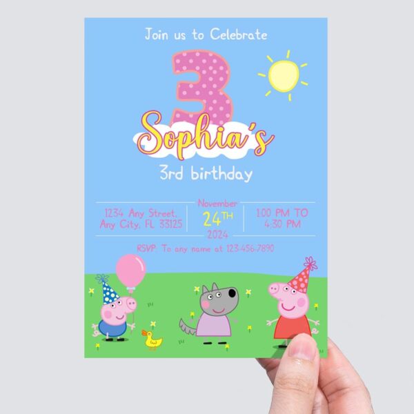 Peppa Pig Birthday Invitation | Digital Download - Image 2