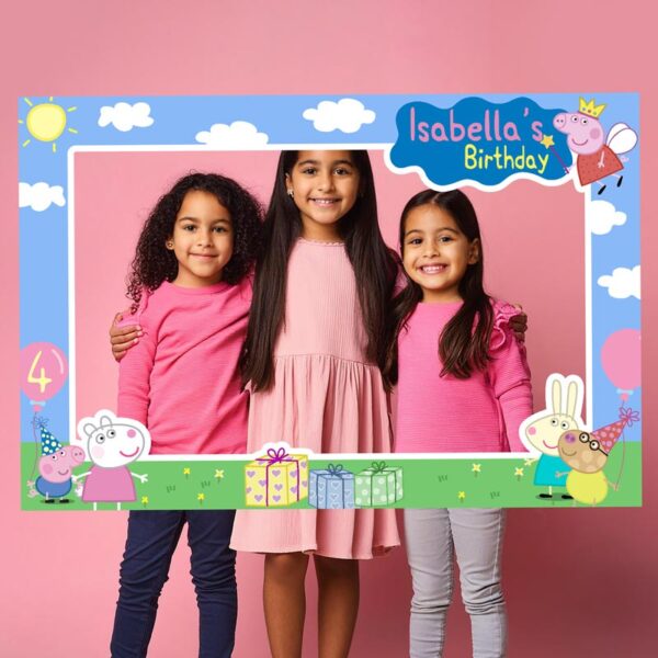 Personalized Peppa Pig Photo Booth Frame for Birthday