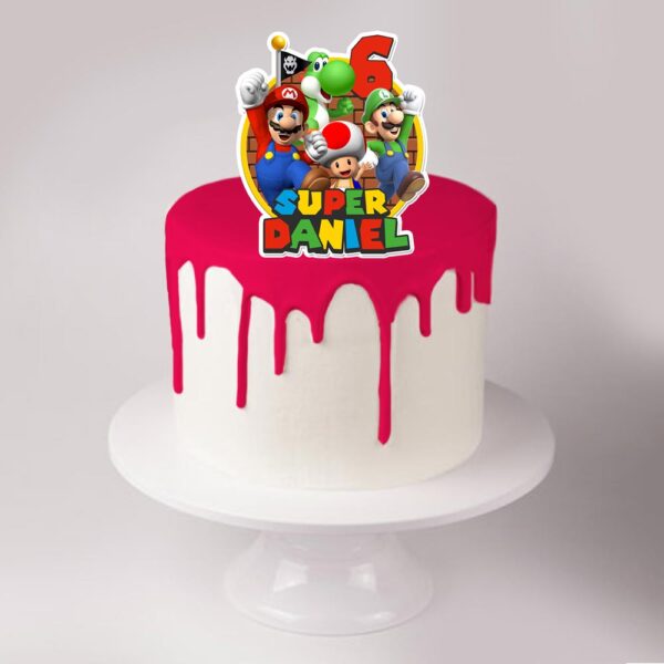 High-Resolution Super Mario Cake Topper Design