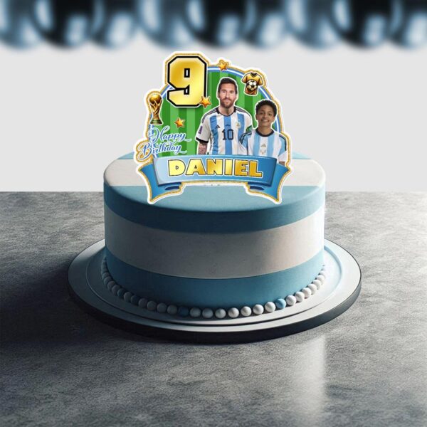 Printable Soccer Cake Topper Featuring Leo Messi