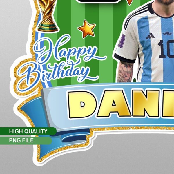 High-Resolution Messi Cake Decoration for Birthday Party