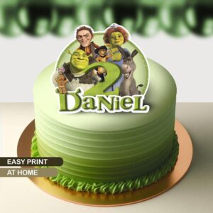 Personalized Shrek Cake Topper - Custom Name and Age Cake Topper