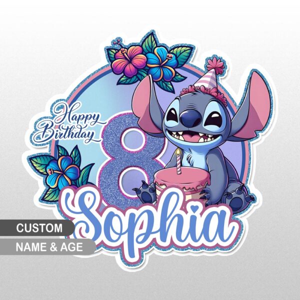 Custom Stitch Cake Topper Printable - Image 4