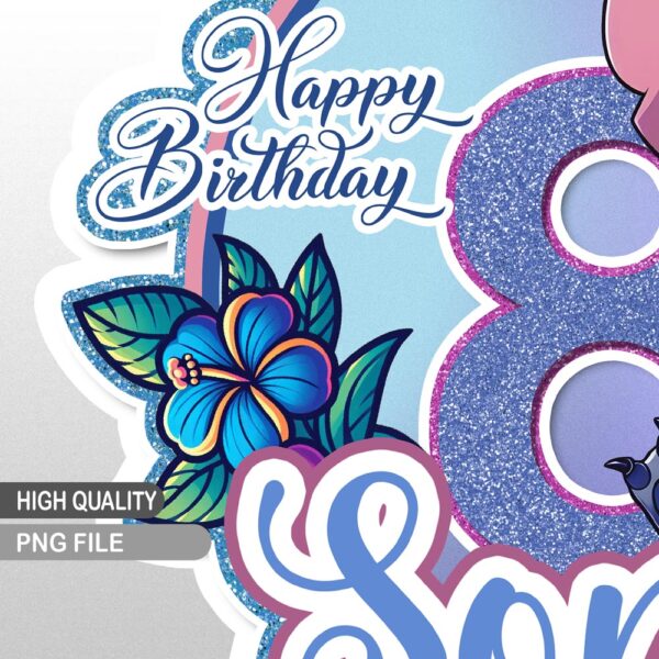 Custom Stitch Cake Topper Printable - Image 5