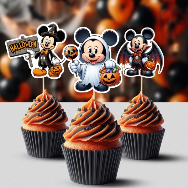 Halloween Mickey Mouse Cupcakes Toppers Printable