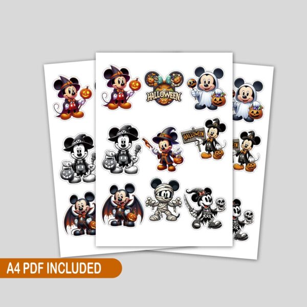 Printable Halloween Mickey Mouse cupcake toppers