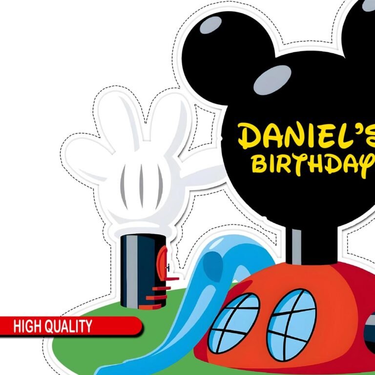 Mickey Mouse Cake Topper – Customizable Name &amp; Age, PDF A4 ...