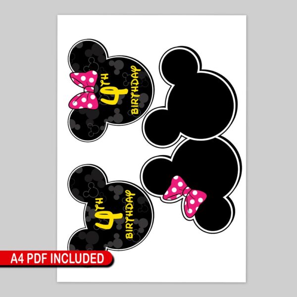 Printable Custom Mickey Mouse Cake Topper for Kids’ Parties