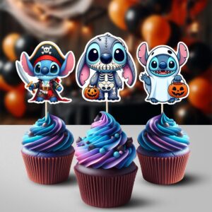 Stitch Halloween costume cupcake toppers