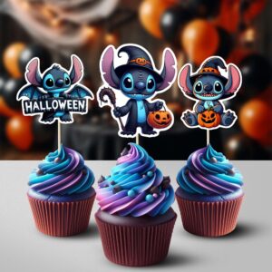 Halloween Stitch Cupcakes Toppers Printable