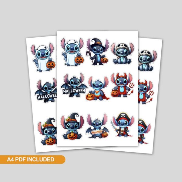 A4 PDF Stitch Halloween toppers