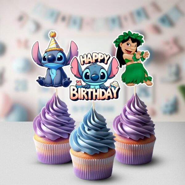 Stitch Party Cupcake Toppers