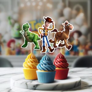 Toy Story Cupcake Toppers Printable featuring 12 characters