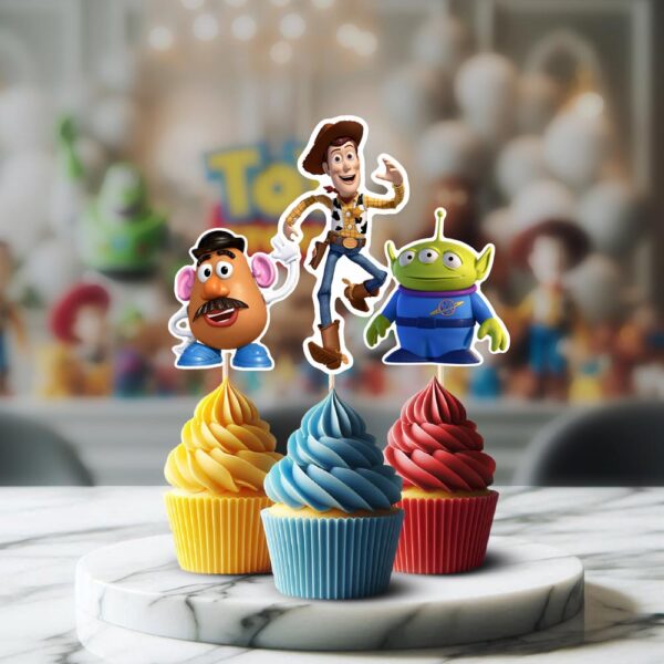 Toy Story-themed party decorations, printable cupcake toppers