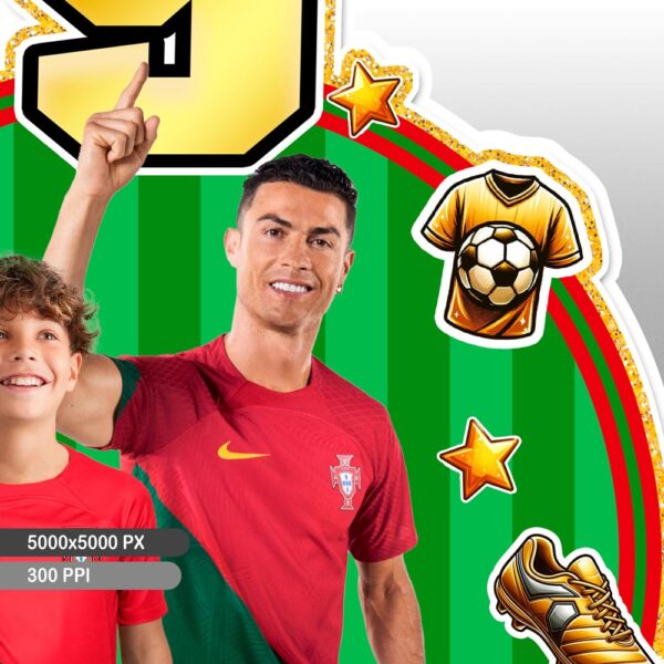 High-Resolution Custom Cristiano Ronaldo Cake Topper PNG File