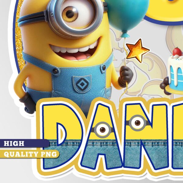 High-Resolution Custom Minions Printable Cake Topper PNG File