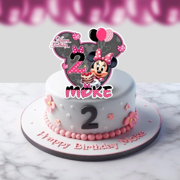 High-Resolution Custom Minnie Mouse Cake Topper PNG File