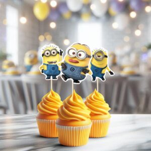 Despicable Me Minions Cupcake Toppers in A4 PDF format