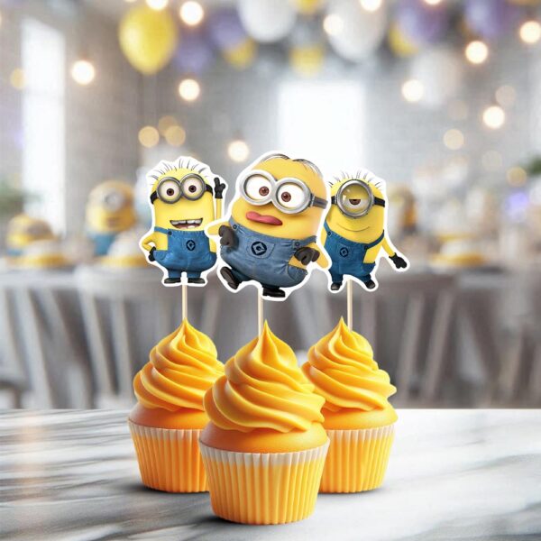 Despicable Me Minions Cupcake Toppers in A4 PDF format