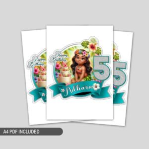 Personalized Moana Cake Topper Printable – Custom Name &amp; Age ...