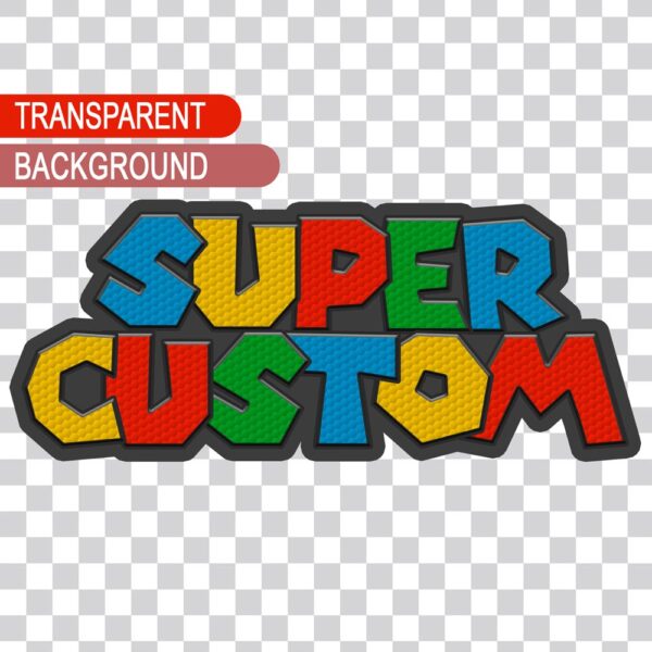 Personalized Mario Bros logo with transparent background.