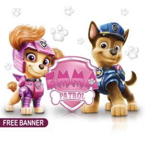 High-Quality Customizable Pink Paw Patrol Logo for Girls