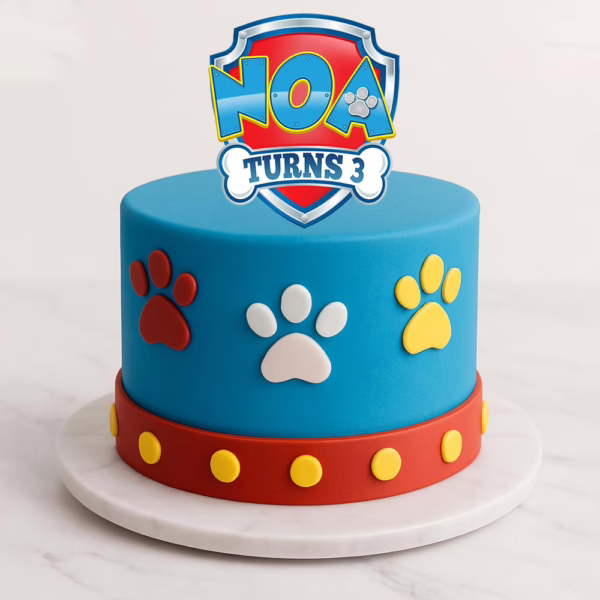 Personalized Paw Patrol Cake Topper