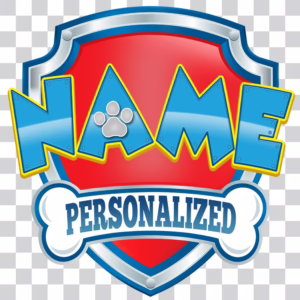 Paw Patrol PNG design with custom bone text