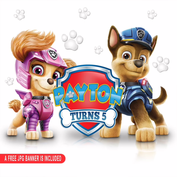 Paw Patrol Logo PNG - Personalized Birthday Party - Digital File - Image 2