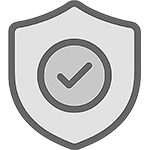 Trusted and reliable store icon with shield and check mark for digital party designs